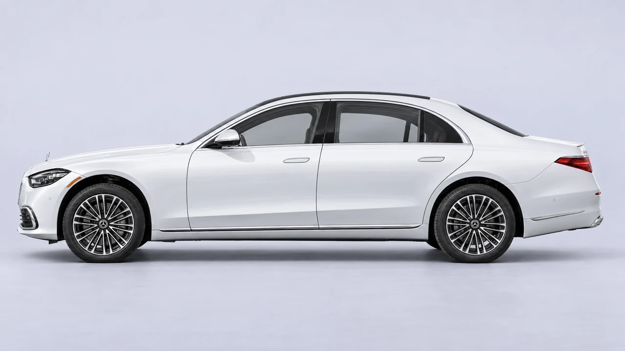 Mercedes-Benz S-Class long-wheelbase sedan - representative studio visualization, equipment may differ