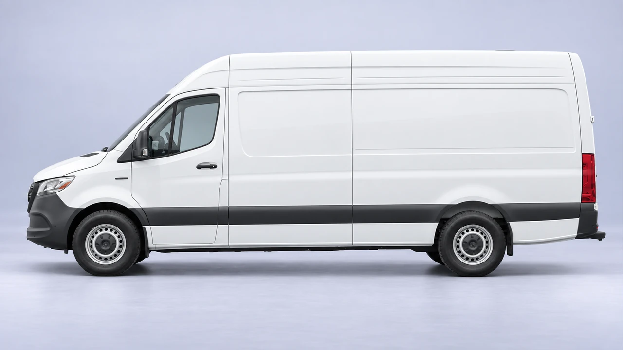 Mercedes-Benz eSprinter cargo van, 170-inch high roof - representative studio visualization, equipment may differ