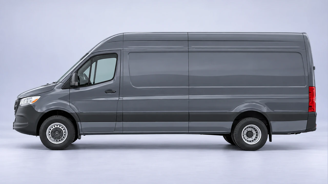 Mercedes-Benz Sprinter Cargo, 170-inch high roof, dual rear wheels — representative model illustration, equipment may differ
